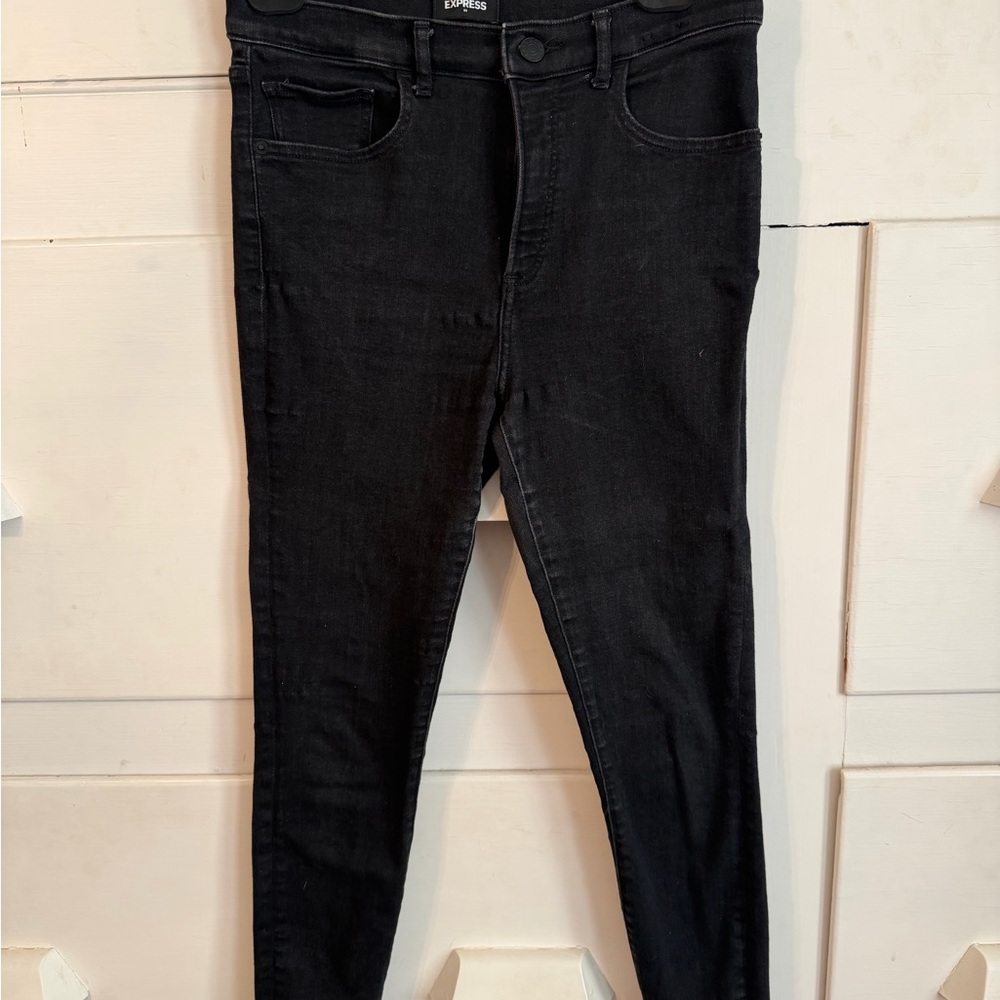 Express Women's Dark Black Skinny Jeans